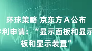 环球策略 京东方Ａ公布国际专利申请：“显示面板和显示装置”